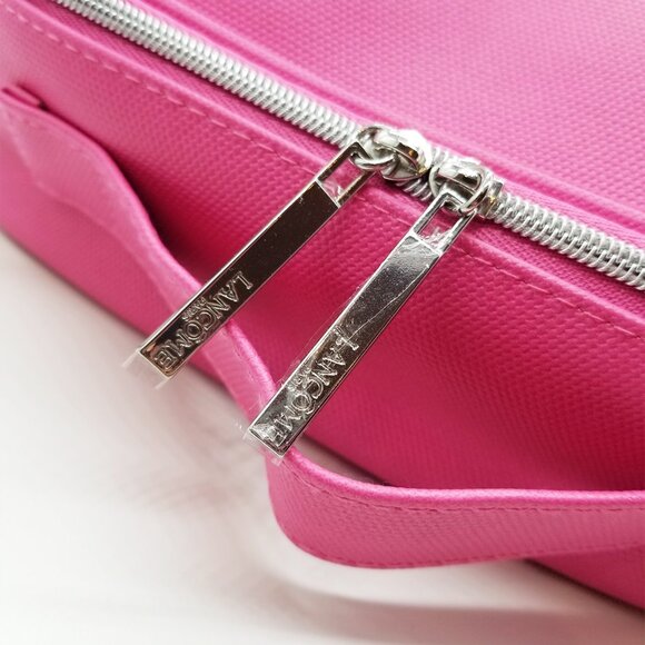 NEW Lancome Pink Cosmetics Makeup Bag Limited Edition 9.5"x7"x3" Travel Barbie - Picture 10 of 16